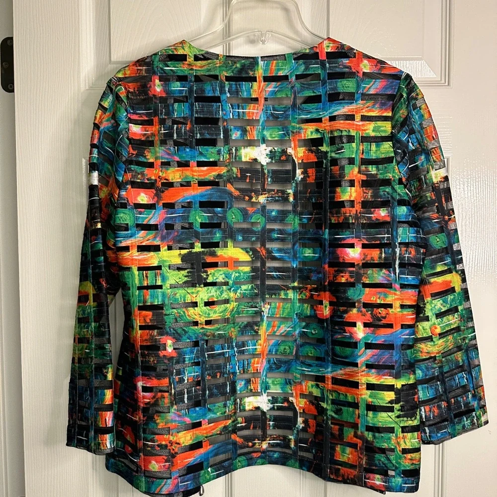 Weavz Multicolor Rainbow Abstract Women's Jacket